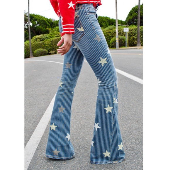 DRIFTWOOD Denim - DRIFTWOOD FARRAH JEANS PINSTRIPE STARS SIZE 26 DW-P40692A